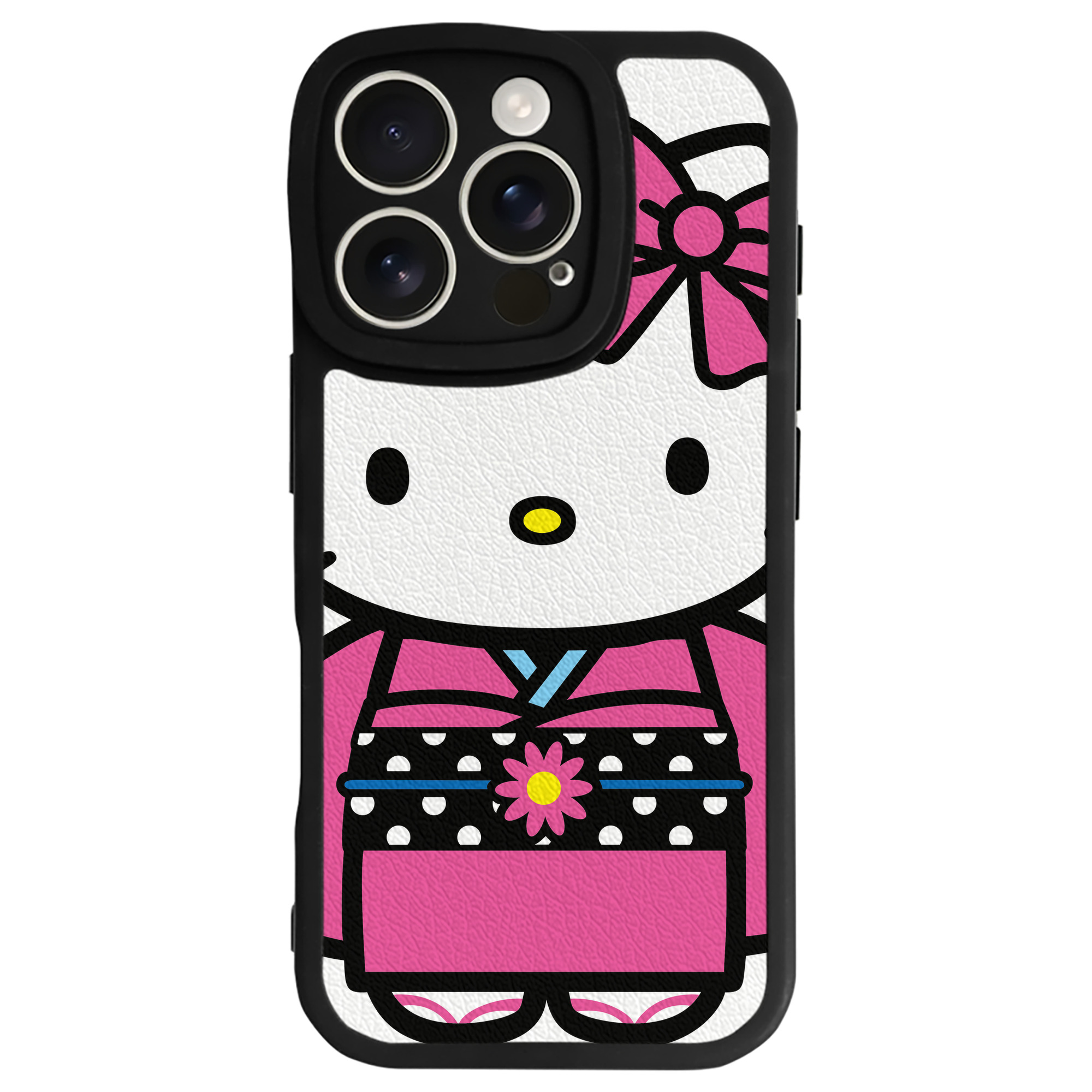 （画像用） Hello Kitty ハローキティ 【iPhone 16シリーズ対応】シリコンスマホケース（レザー調） 材質：シリコン
